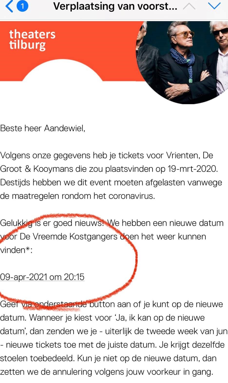 2020-03-19 Vreemde Kostgangers postponed Tilburg show info